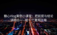 糖心Vlog案例小课堂：把前提与结论讲明白——给一个直观比喻